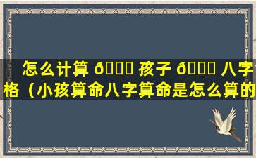 怎么计算 💐 孩子 🐅 八字命格（小孩算命八字算命是怎么算的）